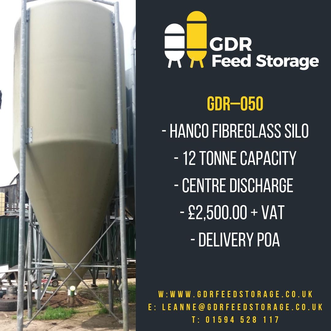 FeedGdr's tweet photo. Our 12T fibreglass silo is back up for sale after a non payment. Please remember we do not reserve silo's unless a deposit payment is made. Drop us a DM / email leanne@gdrfeedstorage.co.uk if this or any of our silo's are of interest. #gdrfeedstorageuk #feedsilo #12tsilo #bulkbin https://t.co/GL6wQ0RZLl
