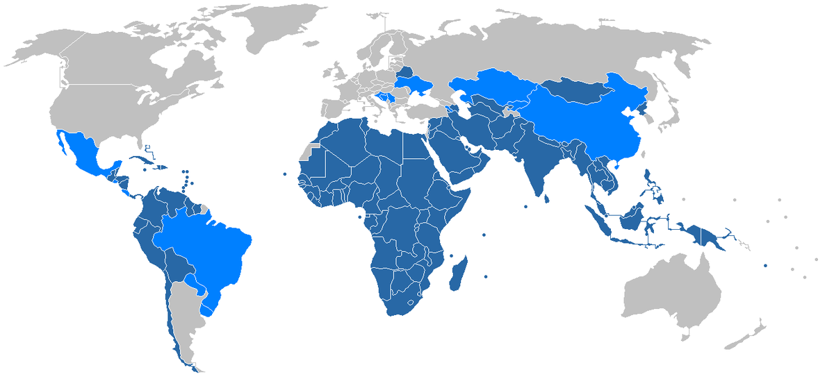 54) The Non Aligned Movement was created in 1961 and was neither for or against Eastern or Western blocs during the Cold War. There is not one western nation in the group, which may explain how it’s possible to have Saudi Arabia chair the human rights commission, for example.