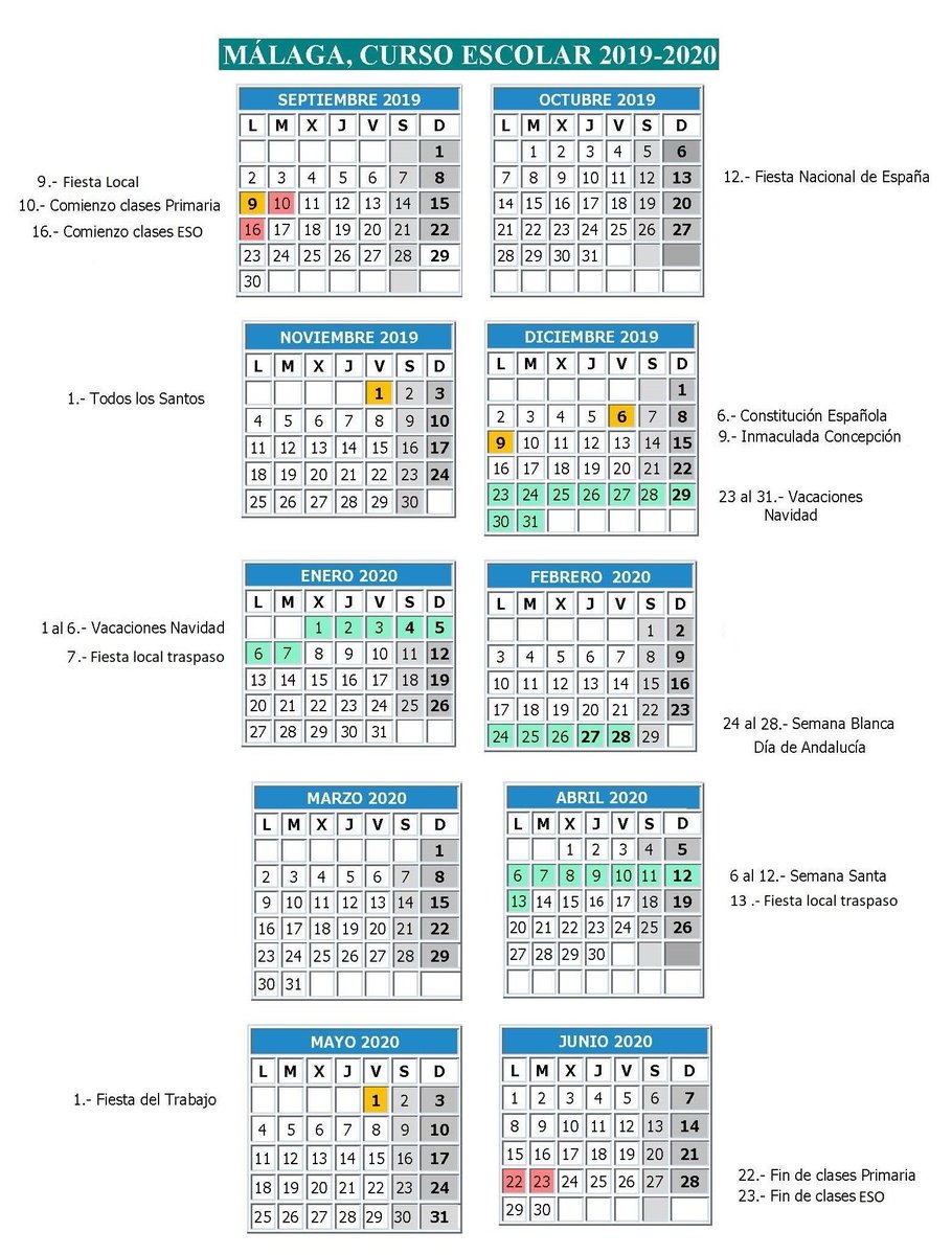 Colegio Gibraljaire On Twitter Calendario Escolar Málaga Curso 2019 2020 Calendarioescolar Calendarioescolar20192020 Gibraljaireavanza Vueltaalcole Málaga Https T Co Zdk1jzjvjc Https T Co Wqxdxqprbk