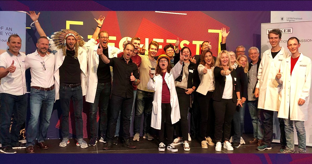 wackerchemie's tweet photo. Team WACKER won the challenge: congrats to the colleagues and students who built "Immortar journey": an app connected to low-cost tools with sensors, enabling real-time instructions to apply high-tech mortars correctly without training!

#tf19 #TECHFESTMUNICH @utum_muc https://t.co/h5wBaM6wUi