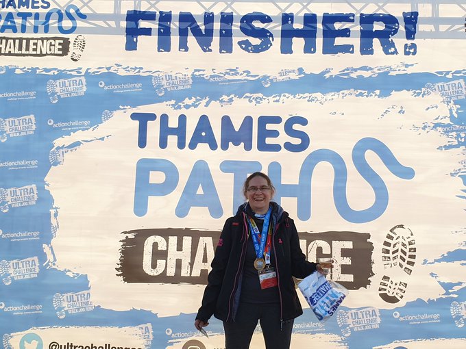 HospAction's tweet photo. Huge congratulations - and a BIG thank you - to the amazing @FannyHoulette! She completed the @ThamesPath100k in just over 24 hours this weekend and raised over £2K for #HospitalityAction! #thankyou https://t.co/Q8UlEcfhqW
