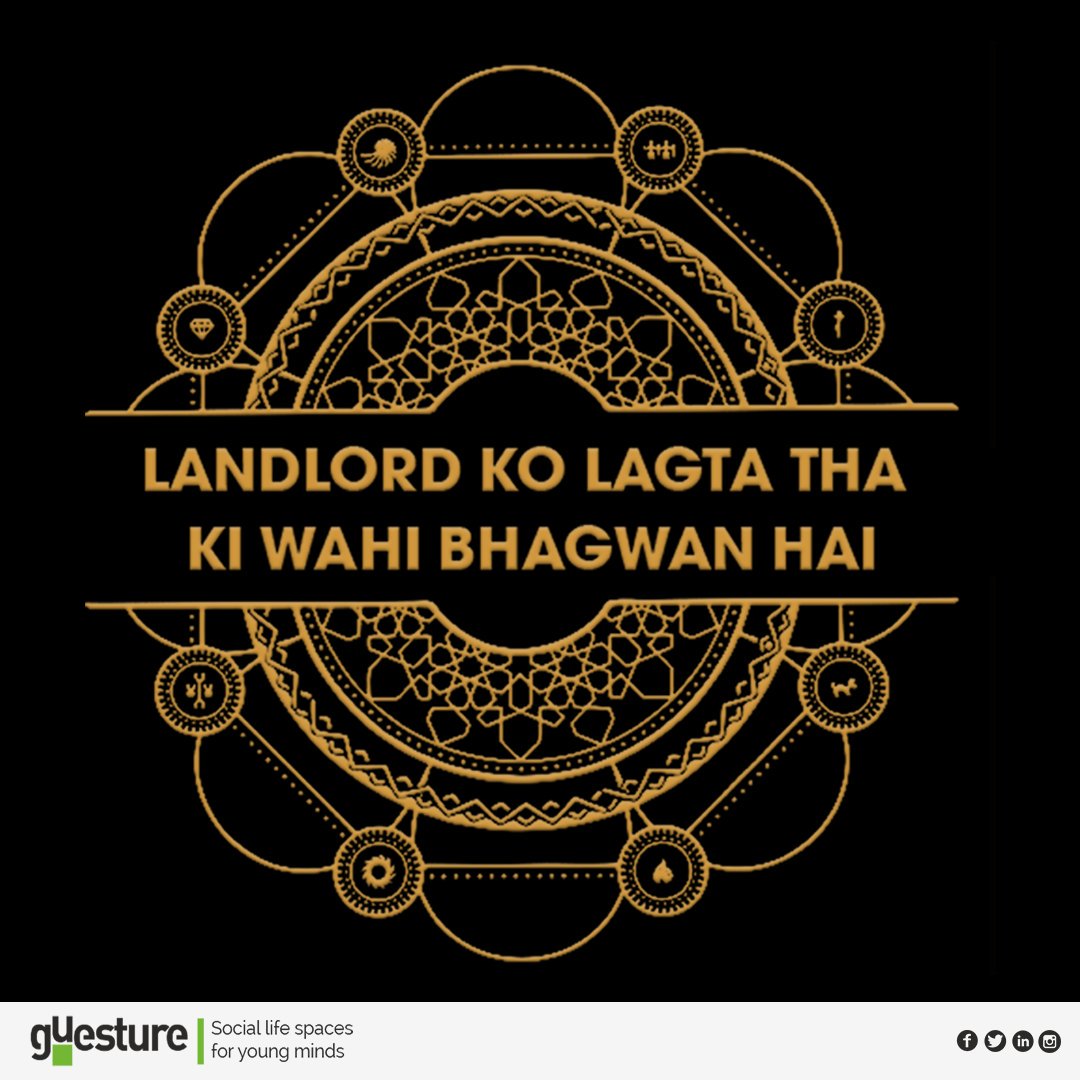 guesturesm's tweet photo. “Landlord ko lagta tha ke wahi Bhagwan hai..
Fir apun ko Guesture mila!”

Guesture Social Life Spaces for Young Minds at Electronic City is here to fulfill your perfect accommodation needs.

#LivingStartsHere #mondaythoughts https://t.co/SL8kqk8YLy