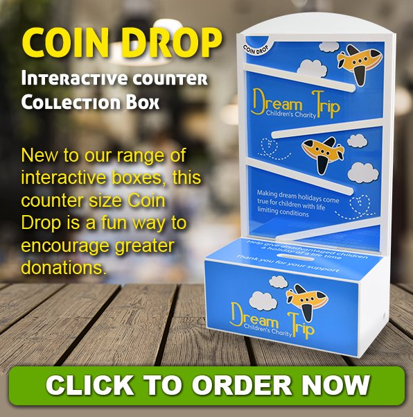 Ecl Plastics Our New Interactive Donation Box Introducing The Coin Drop Counter Collection Box Place A Coin In The Top Slot And Watch It Cascade Down The Slopes Into The