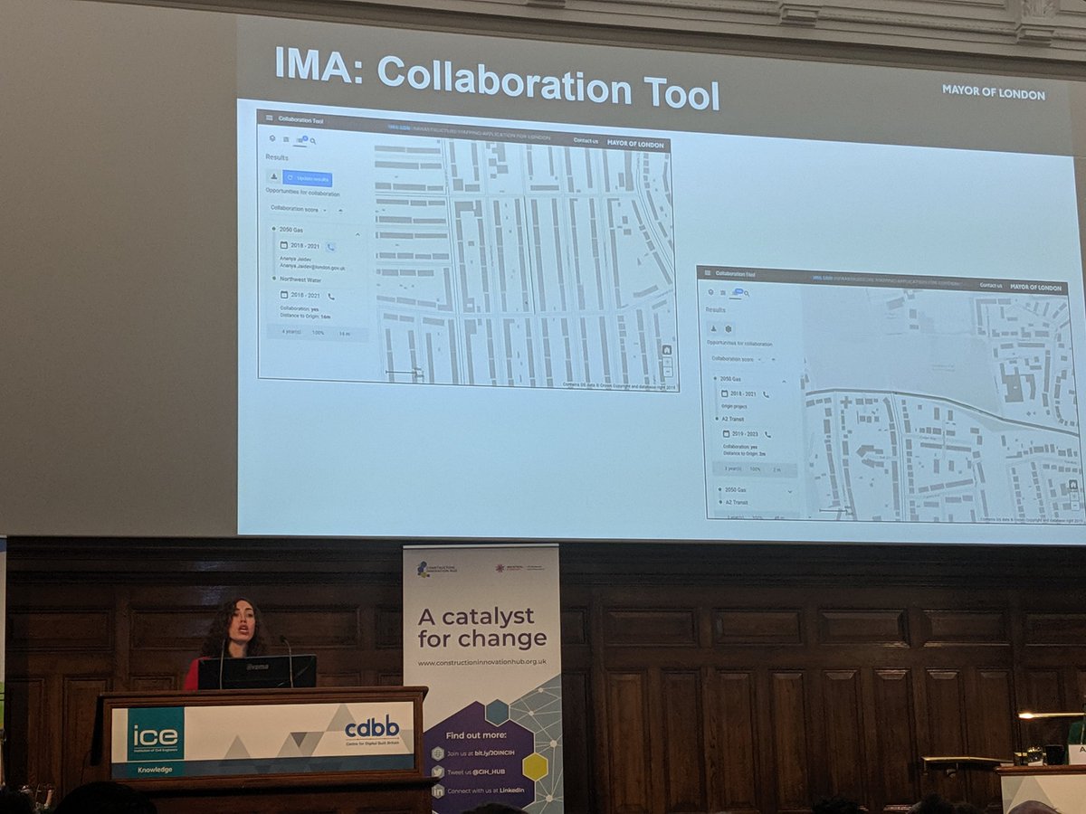 Very nice work by the Great London Authority introduced by <a href="/mmstrauss/">Molly Strauss</a> at the #NDTday organized by <a href="/CambridgeCDBB/">Centre for Digital Built Britain</a> 
Amongst others, the infrastructure mapping app is also available to the public #DigitalTransformation london.gov.uk/what-we-do/bus…