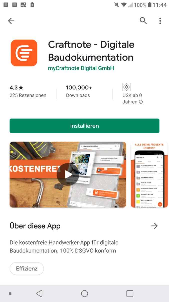 Germanys most popular craftsman app Craftnote reaches 100.000 downloads in Google #Playstore. We are proud to be part of this fantastic journey and look forward to more satisfied users.

Read more about this project in our case study.
bitfactory.io/de/referenzen/…