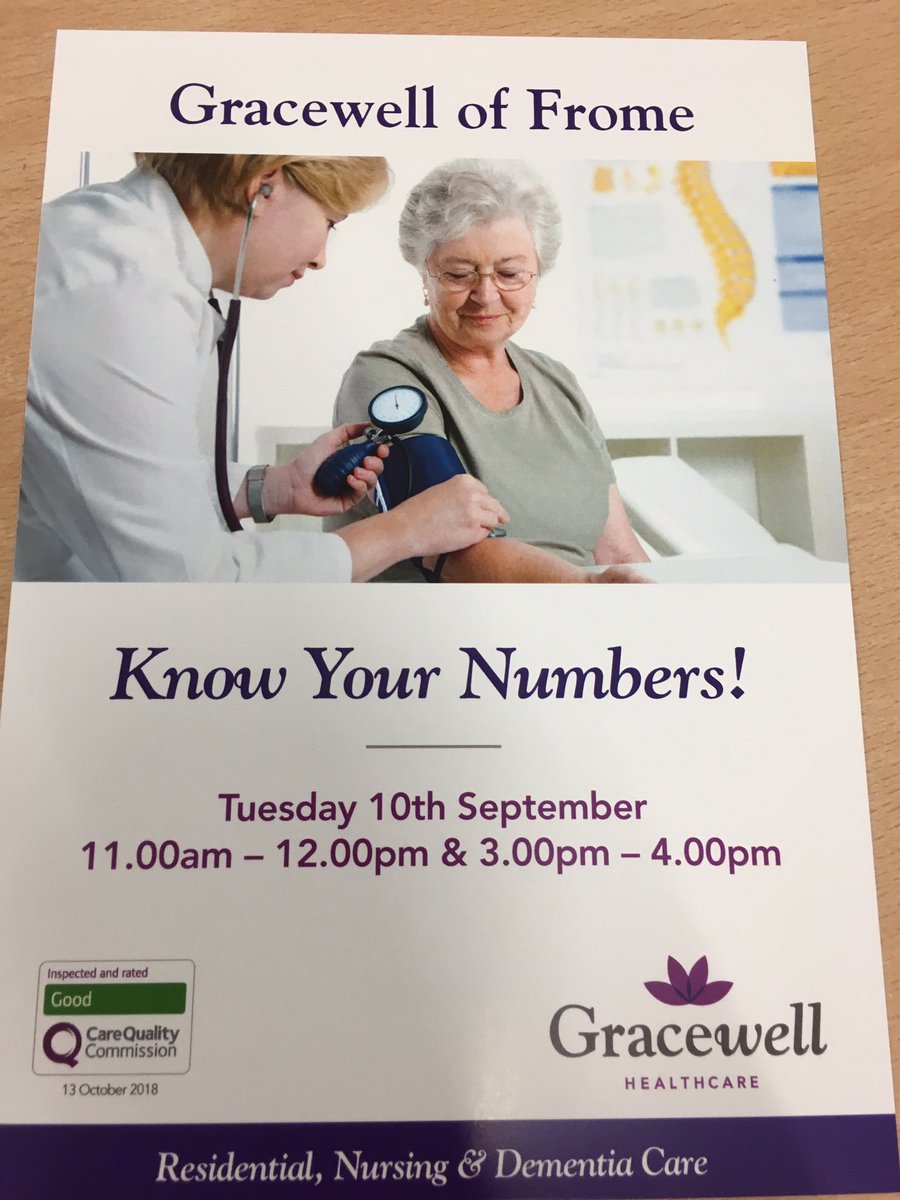 DGoodsell99's tweet photo. #KnowYourNumbers @GracewellHealth Frome https://t.co/bfT8hJql3Y #BloodPressure #checkyours come and take part, details attached or visit our website ❤️ @JemmaG6 @EmDean1 @BloodPress_UK https://t.co/i7g0JCdPnZ