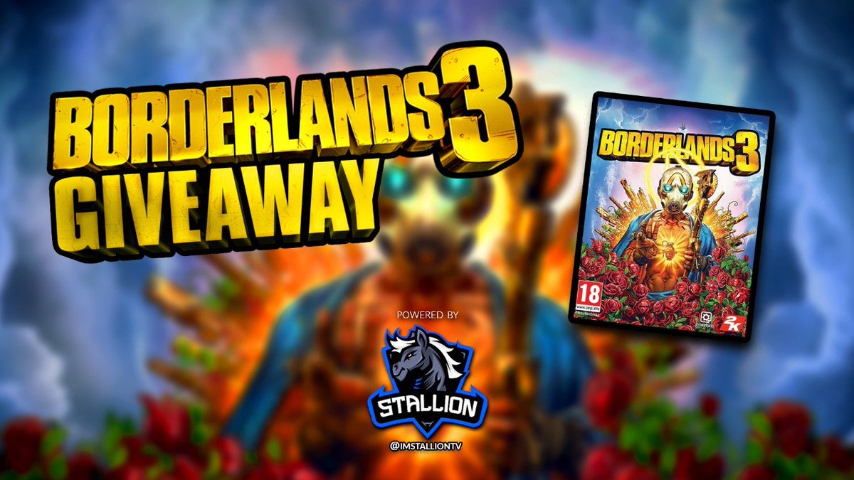 🚨 Borderlands 3 Giveaway!

▶️ Any Platform including PS4, Xbox, PC!
▶️ Any Region!

To enter:

✅ Follow my Twitter 
@ImStallionTV
 
✅ Like &amp; Retweet this post
✅ Comment &amp; tag 3 friends

1 x winner picked this Friday, 12pm UK BST.

Good luck, the game is released on Friday ❤️