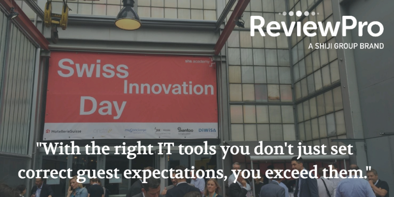 sestelle15's tweet photo. "With the right IT tools you don't just set correct guest expectations, you exceed them. Don't be shy about implementing new IT tools to get a step ahead and earn long-term success" says Sarah Wiegand after Swiss Innovation Day 2019. 
 #SID19 #reviewpro #hotels https://t.co/Xel4vZaHCA