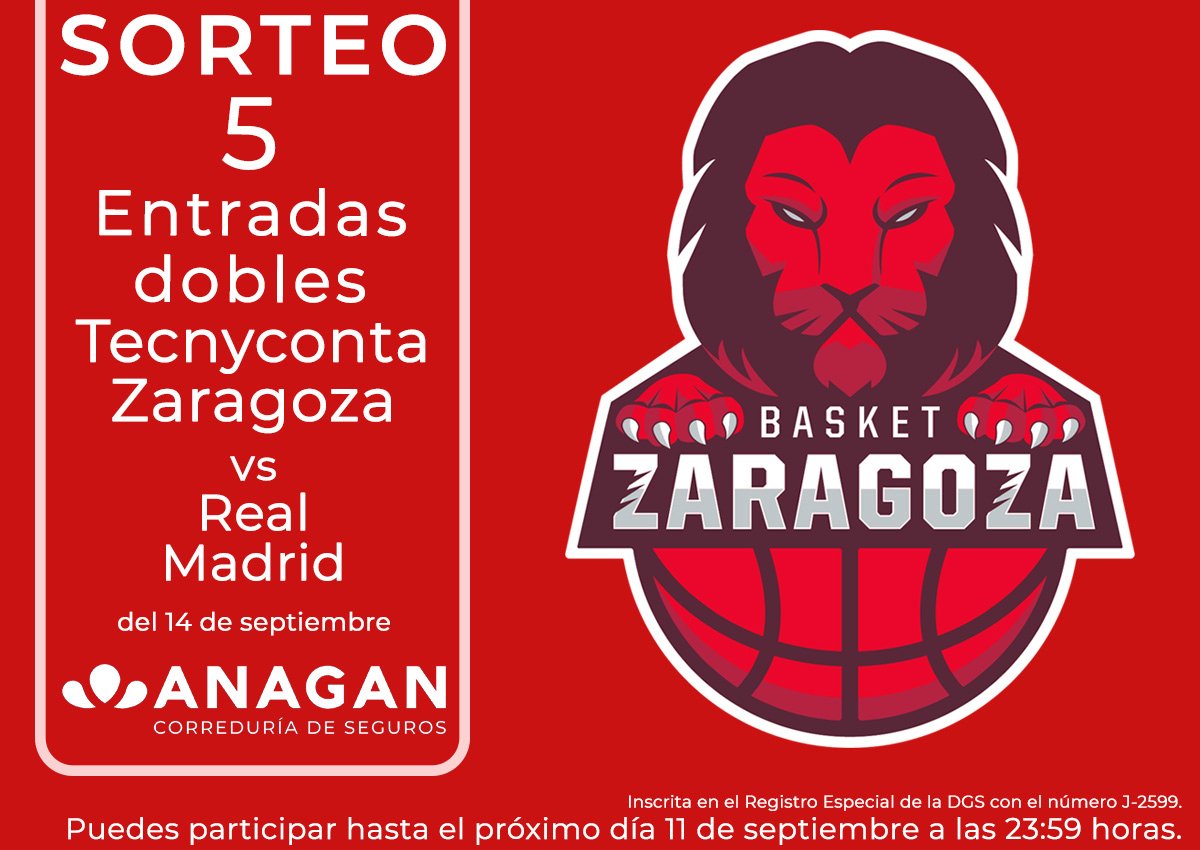 ANAGANSEGUROS's tweet photo. #Sorteo de 5 entradas dobles para el partido @BasketZaragoza vs @RMBaloncesto del 14 de septiembre🏀Para participar:

👉tienes que ser seguidor de @ANAGANSEGUROS
👉RT esta publicación
👉comenta con quién irías a ver el partido

Bases legales👉https://t.co/2hElua89lp https://t.co/7fUGlT9R9h