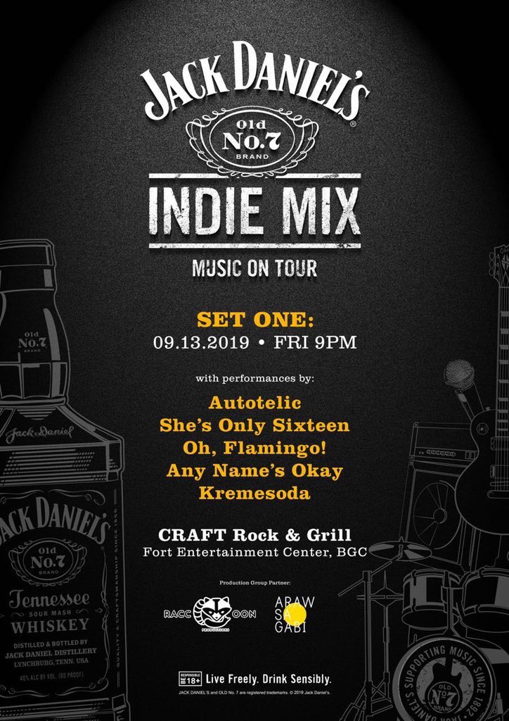 Ahhh Jack Daniel’s is back! And now with the indie mix music on tour. Set one happens this Friday at Craft, BGC. See you there!