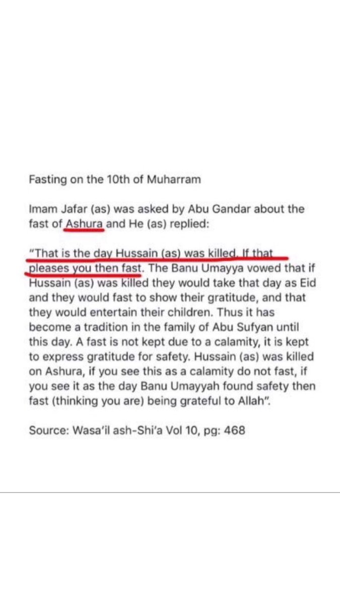 Thread on why you SHOULDN’T FAST on Ashura: