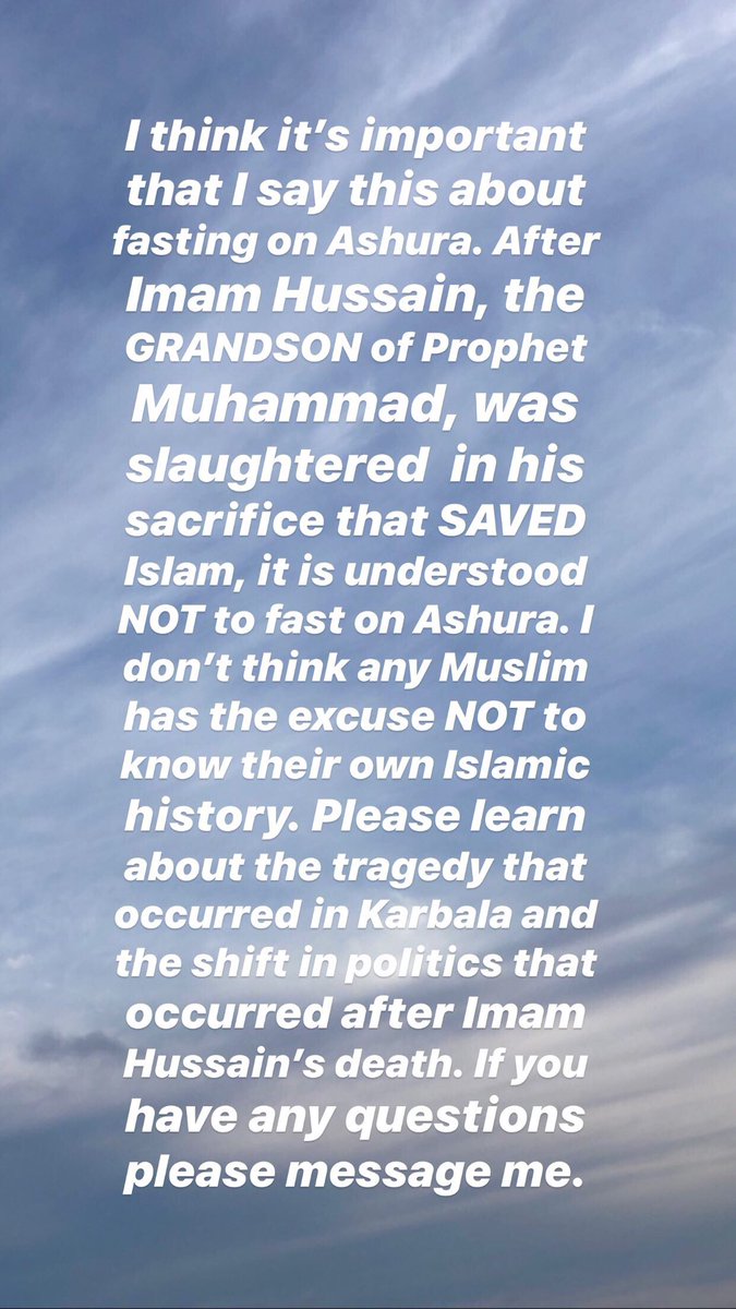 Thread on why you SHOULDN’T FAST on Ashura: