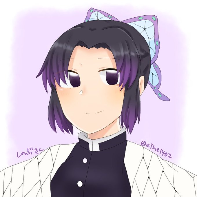 瑛音さんがTwitterに投稿した胡蝶しのぶ(鬼滅の刃)のイラスト。
