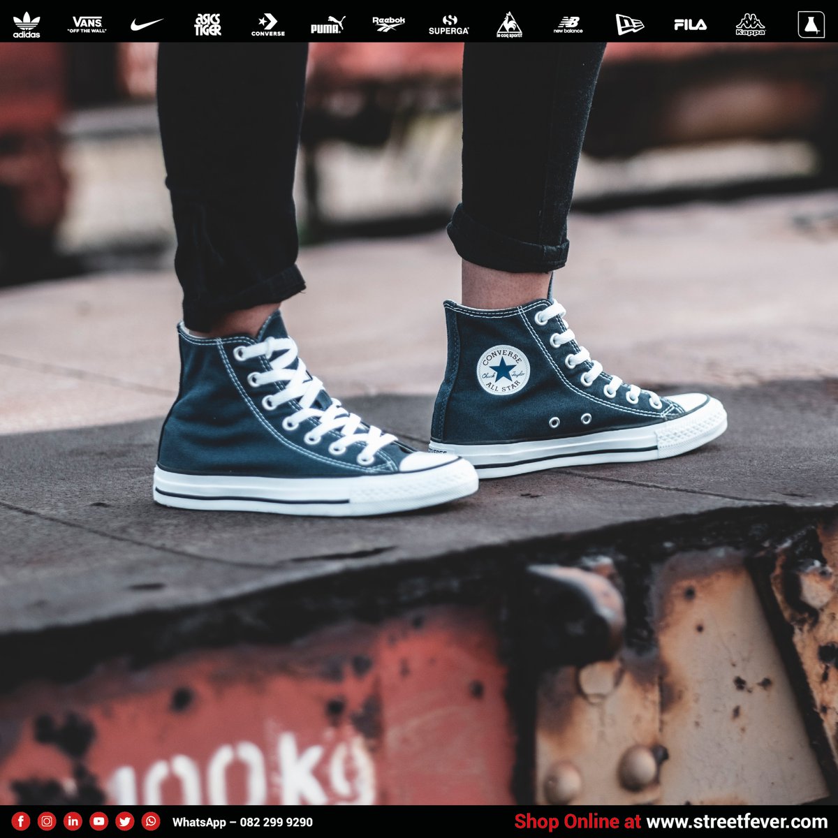 streetfeverza's tweet photo. Look good and feel good with @Converse
Shop your Converse online at https://t.co/P7N5P5jCIq or in Street fever stores. #StreetFeverOfficial #ConverseHiTops #InMyConverse #ConverseChuckTaylor #Sneakers #Fashion #TrendingNow
https://t.co/P7N5P5jCIq https://t.co/WuwdfZZb9E