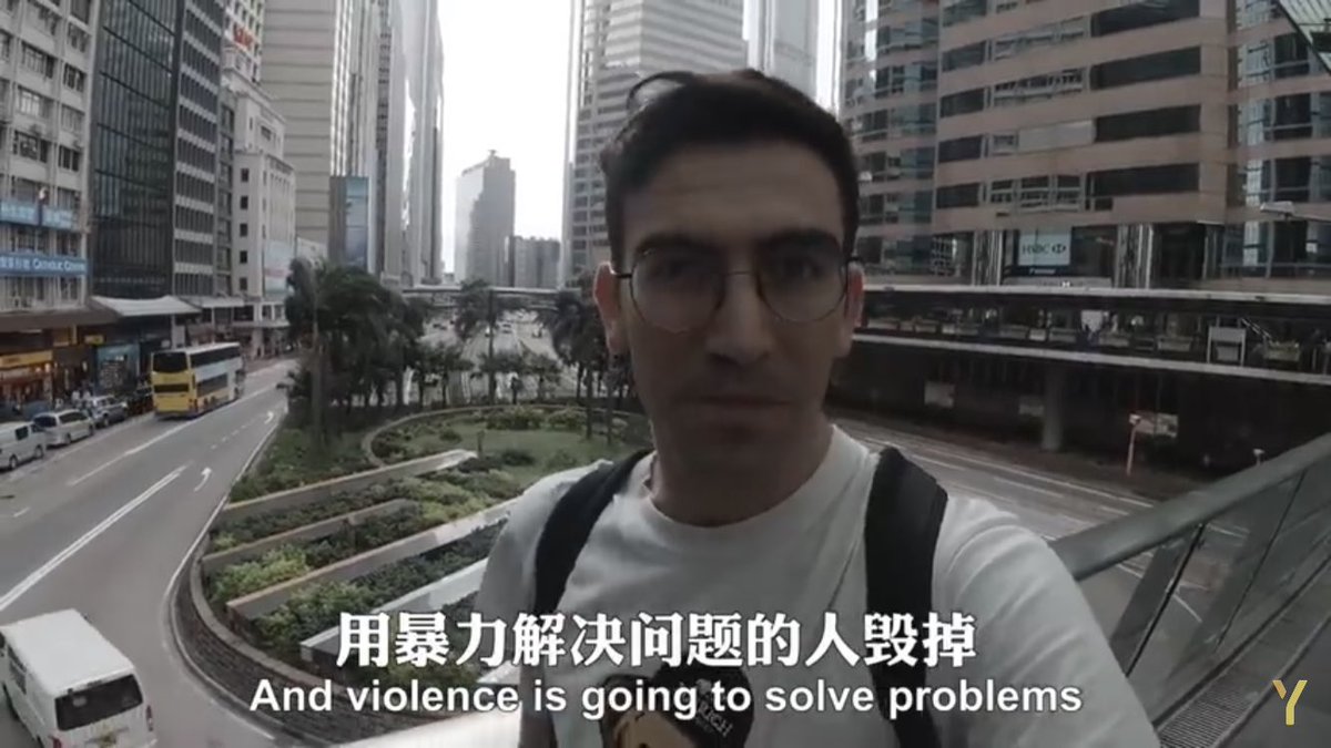 YChina usually offers funny, apolitical videos featuring mandarin-speaking expats who contemplate latest trends & daily life inside China. Except this week it published 4 videos showing “devastations” of the HK protests. Channel founder Raz Gal-or took an “extensive” tour of hk