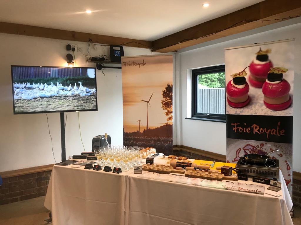 FoieRoyale's tweet photo. All set up and ready to go @cavecanterbury for today’s @thechefsforum #Ethicalexcellence #Chefsdayout #Truelyethical #Noforcefeeding #Cheflife https://t.co/5cT7IEGjqY