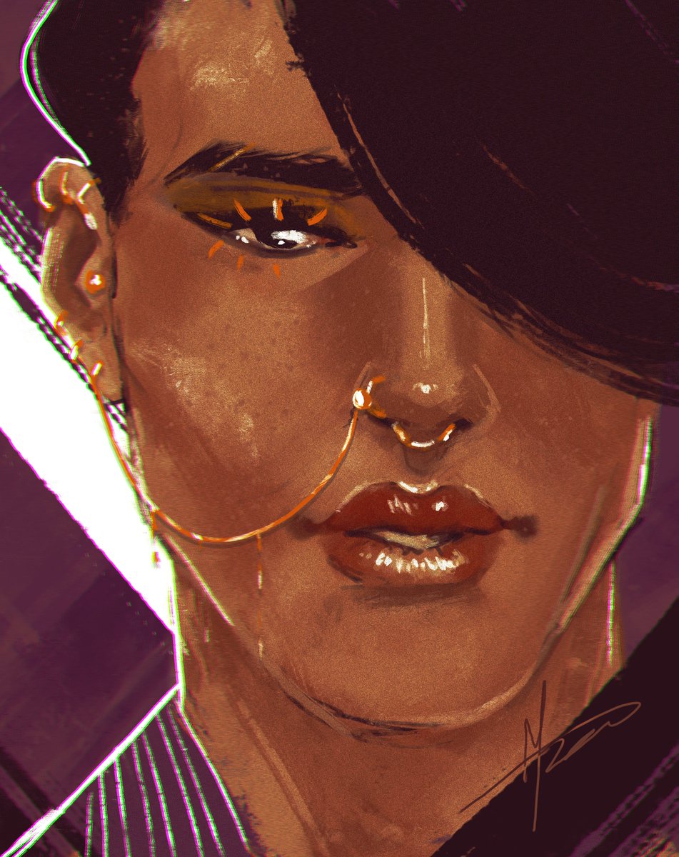 Cassius - I have done this in a quite odd way, surprising myself with this style and way of painting, especially with how the end result looks like. I am proud, kinda. 

#DigitalArt #Art #DragonAgeOC #OriginalCharacter
