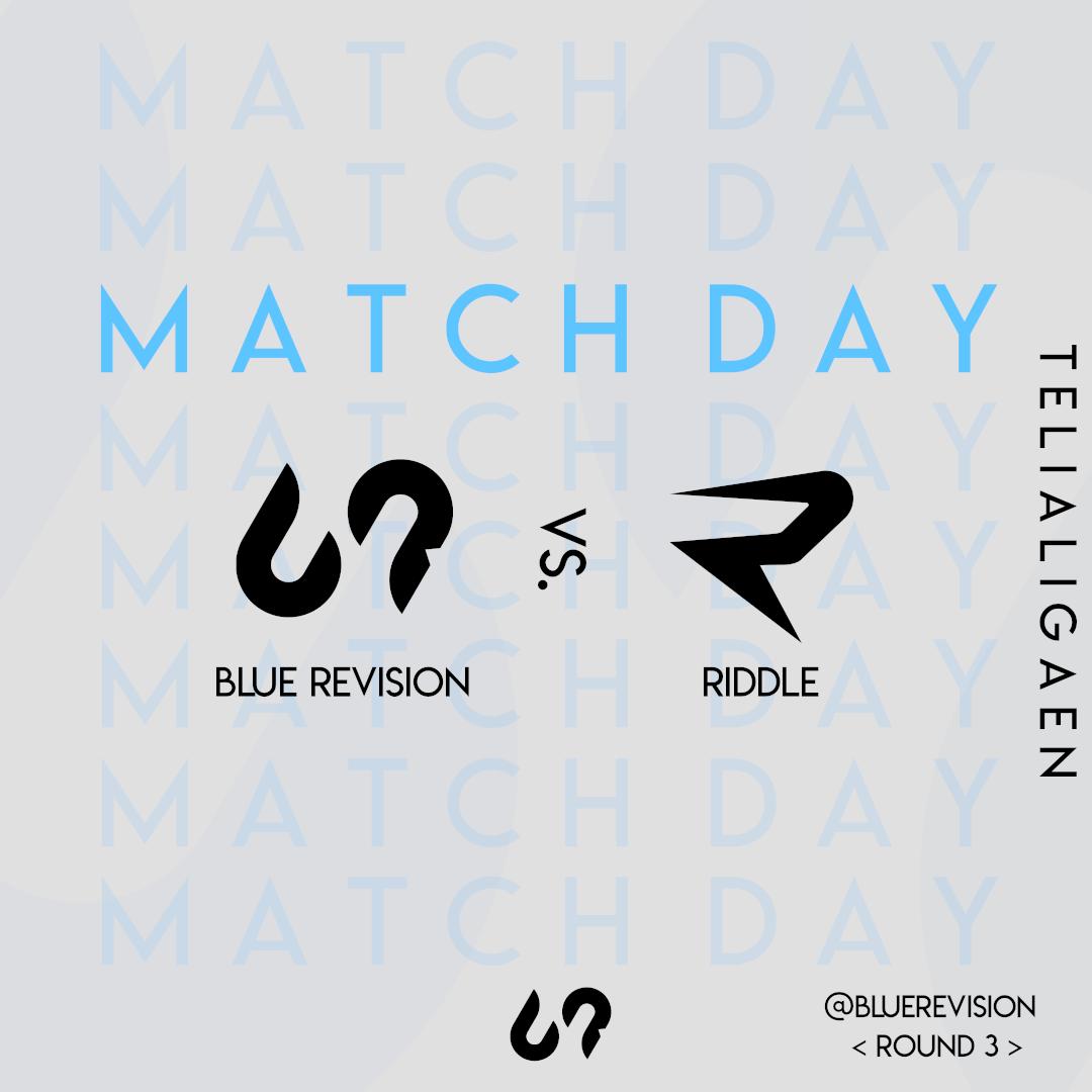 BlueRevision's tweet photo. Runde 3 i Telialigaen spilles ikveld, denne gangen møter vi @RiddleEsports ✊

⏰ 20.00
📺https://t.co/TowchtO96e https://t.co/EfWKv5GWMQ