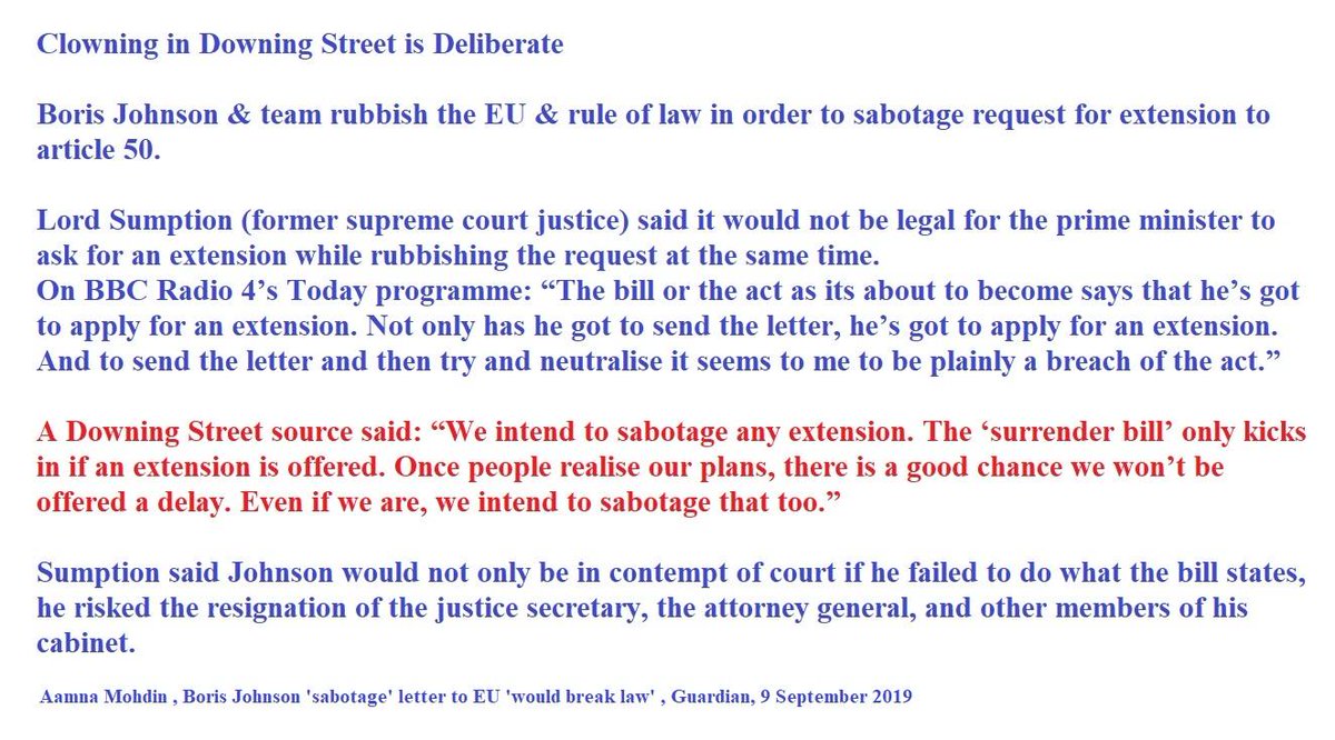 NTbrians4Europe's tweet photo. @mikegalsworthy @InfoGirl875 He's doing that right now with #article50Extension. #BorisJohnson requests it &amp; no one in the EU will give him it as he said he did not want it. Breaking the law by underhanded means &amp; should be put on trial for this. No statesmanship whatsoever. https://t.co/noMNYzRt9S