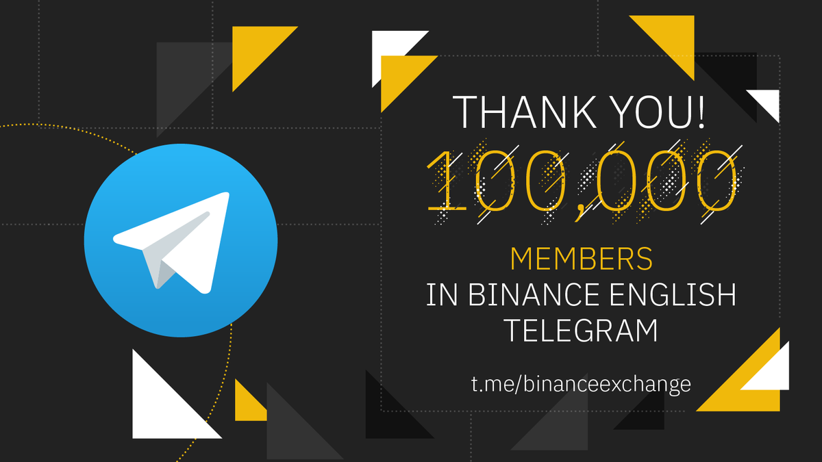 binance's tweet photo. The #Binance English Telegram community is now over

1⃣0⃣0⃣,0⃣0⃣0⃣ members strong! 

@cz_binance has also been spotted in there from time to time 👀

Not joined yet? Get involved! 👇https://t.co/xYcqyDnJDx https://t.co/I32LC3eV3U