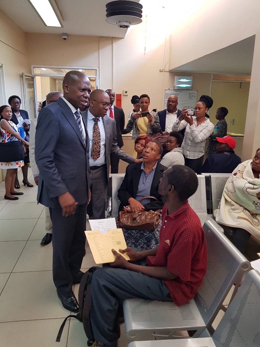 DrZweliMkhize's tweet photo. #CivilSocietyMonth Minister #ZweliMkhize visits Phosolong Hospital  and meets with staff and patients @GautengHealth @bandilemasuku https://t.co/N5r4v4mq3K