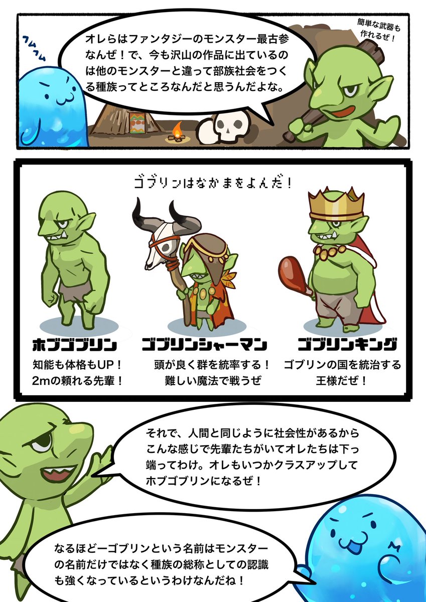 みんなが知ってるようで意外と知らないモンスターのお話
2ターン目
『ゴブリンがあらわれた!』
 #モンスターのターン 