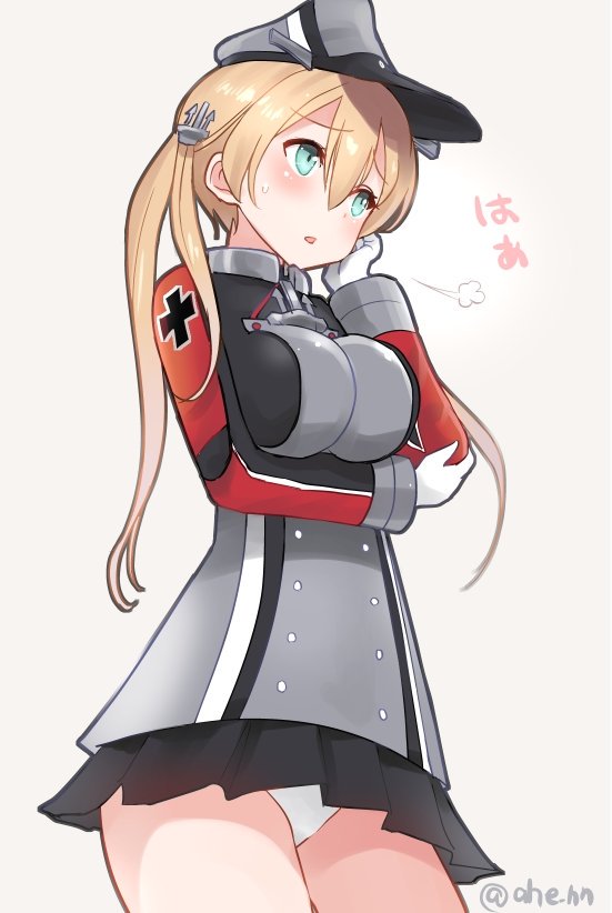 プリンツ・オイゲン(艦これ) 「悩んでいるオイゲンさん 」|あへーん🇩🇪 4/2佐世保 4/16海防艦のイラスト