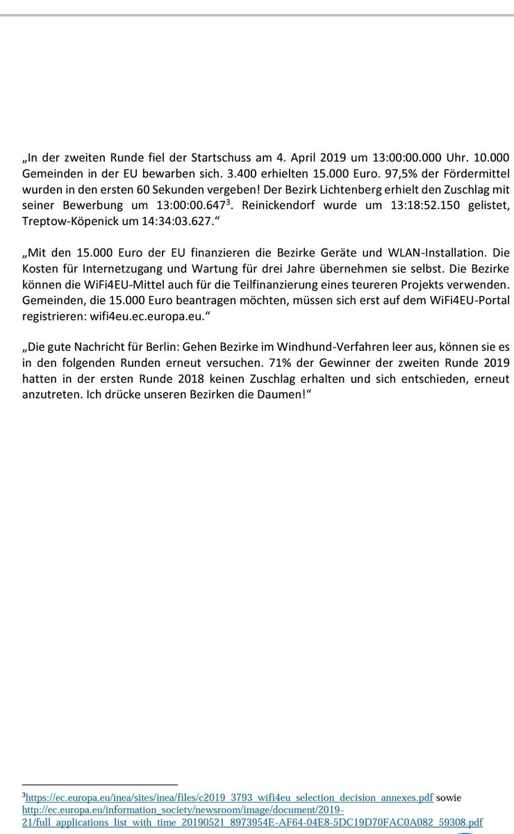Hildegard Bentele (@hildebentele) on Twitter photo Info an alle Bezirke #Berlin: #WiFi4EU Challenge! Ausschreibung 2019 ist raus! In Millisekunden zu 15000 € für WLAN Ausstattung öffentlicher Gebäude. Drücke die Daumen! <a href="/TspCheckpoint/">Tagesspiegel Checkpoint</a> <a href="/LorenzMaroldt/">Lorenz Maroldt</a> <a href="/cduberlin/">CDU Berlin</a> <a href="/CDU_CSU_EP/">CDU/CSU in Europa</a> <a href="/cducsubt/">CDU·CSU</a> <a href="/kaiwegner/">Kai Wegner</a> <a href="/morgenpost/">Berliner Morgenpost</a> @JochenArntz <a href="/derhertel/">Simon Hertel</a> Info an alle Bezirke #Berlin: #WiFi4EU Challenge! Ausschreibung 2019 ist raus! In Millisekunden zu 15000 € für WLAN Ausstattung öffentlicher Gebäude. Drücke die Daumen! <a href="/TspCheckpoint/">Tagesspiegel Checkpoint</a> <a href="/LorenzMaroldt/">Lorenz Maroldt</a> <a href="/cduberlin/">CDU Berlin</a> <a href="/CDU_CSU_EP/">CDU/CSU in Europa</a> <a href="/cducsubt/">CDU·CSU</a> <a href="/kaiwegner/">Kai Wegner</a> <a href="/morgenpost/">Berliner Morgenpost</a> @JochenArntz <a href="/derhertel/">Simon Hertel</a>