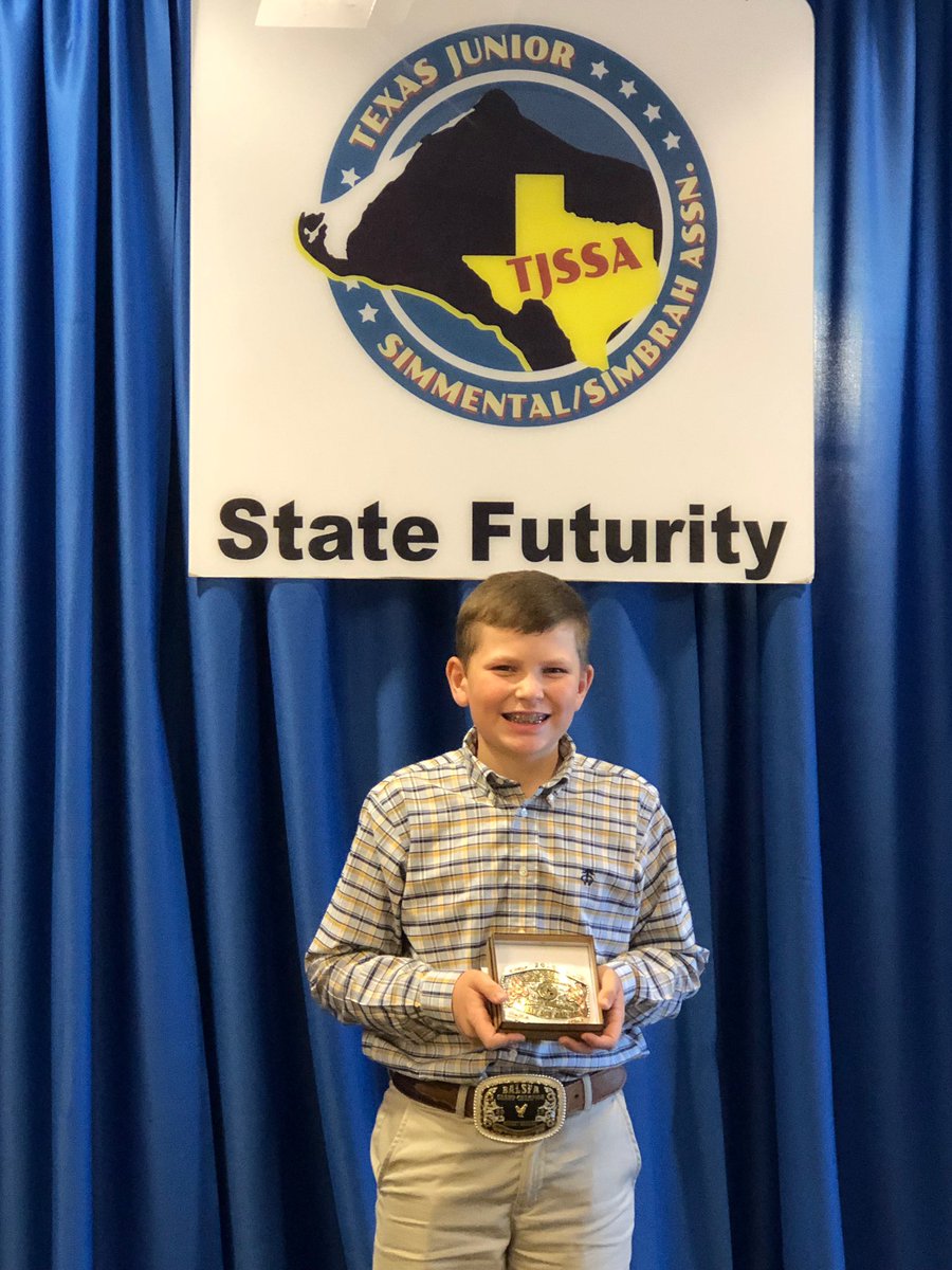 TJSSA's tweet image. 🚨MEMBER MONDAY🚨

Meet Carlton Bauer, but he goes by Luke. Luke was born on March 13, 2006 in Red Rock, Texas. His favorite event at state futurity was skill-a-thon because he believes it taught him lots of new information about the Simmental and Simbrah cattle industry!