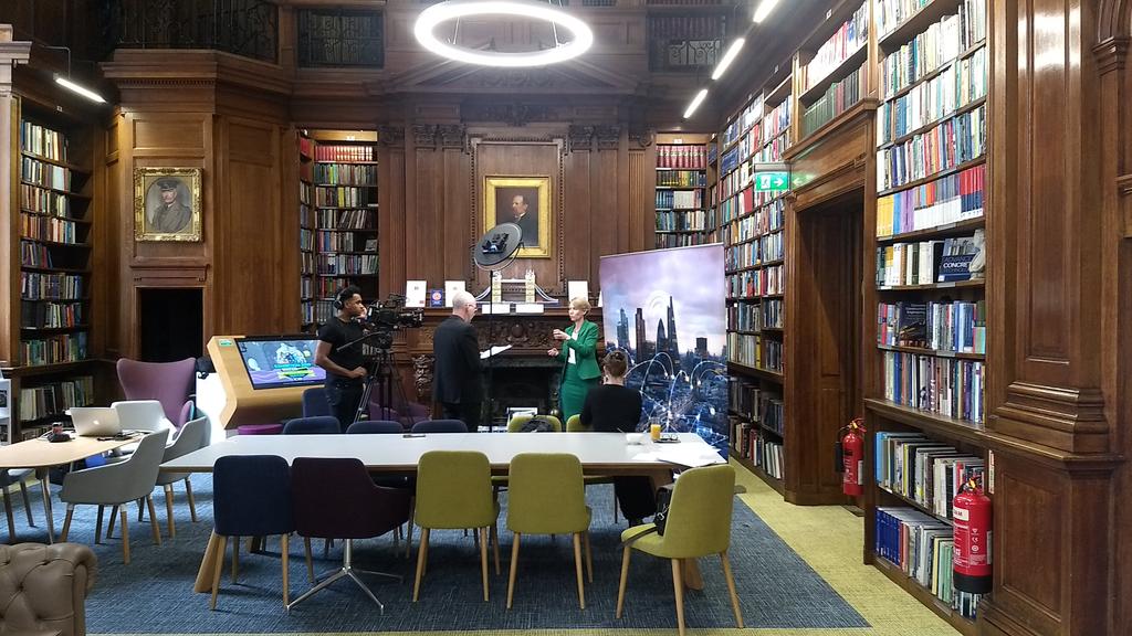 The makeshift video studio in the wings of #NDTDay in full swing