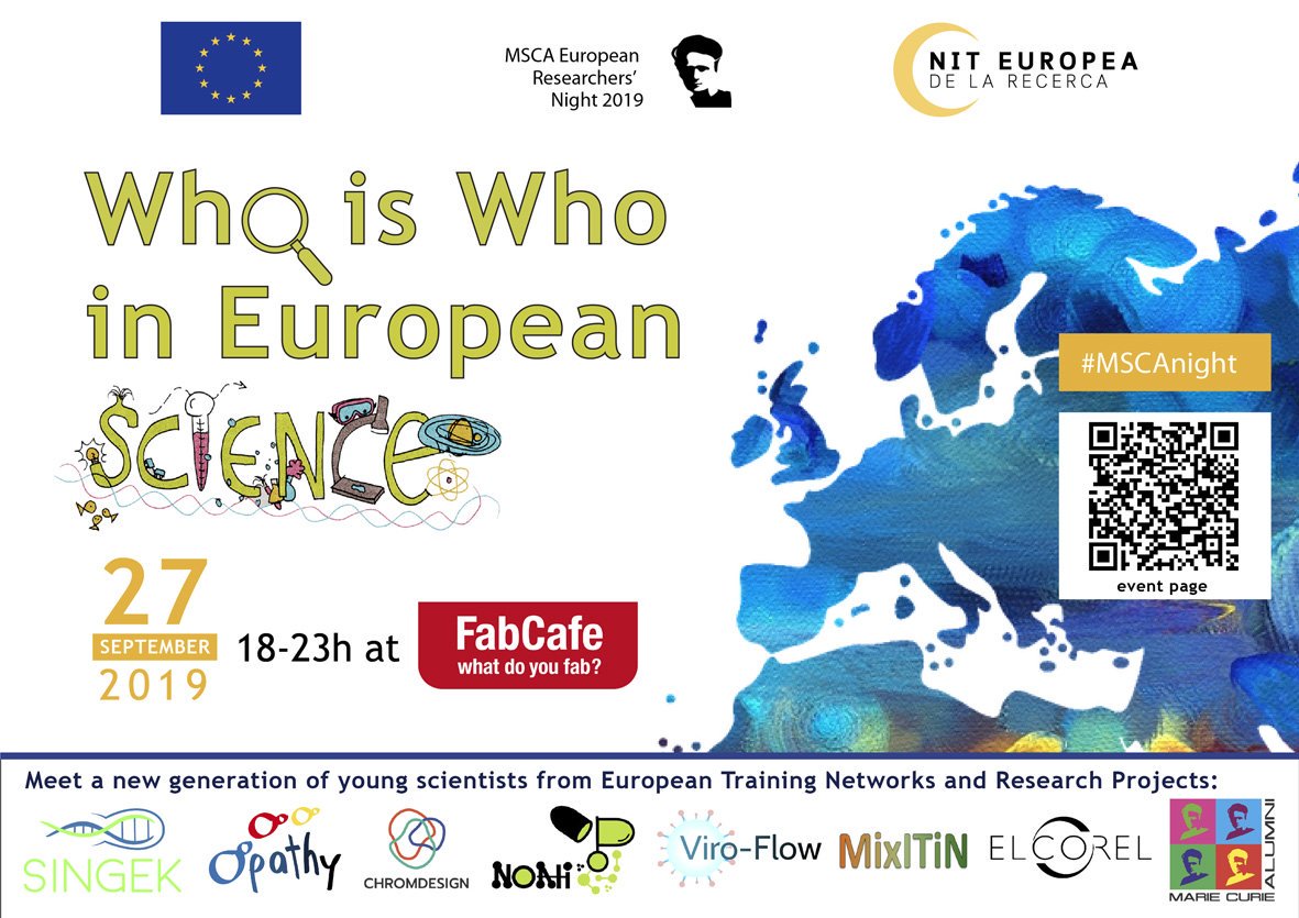CRGenomica's tweet photo. ➡️ Register to the 6th #BCNScienceSlam and Scientist Speed Dating during European Researchers’ Night #MSCAnight2019 in #Barcelona
✒️ Deadline Sep 16
📅 Sep 27 - #FabCafe -
➡️ https://t.co/aVlNFF6nOz
Organised by: #CRG, #ICIQ, #ICM-CSIC, #ICFO and #MCAA https://t.co/PfmhsokrcP