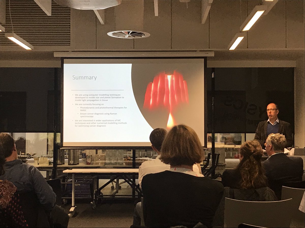 STFC_CDN's tweet photo. Tim Harries outlines the transferable use of astrophysics models to breast cancer diagnostics. #CDNLaunch https://t.co/9FoVlgD1xG