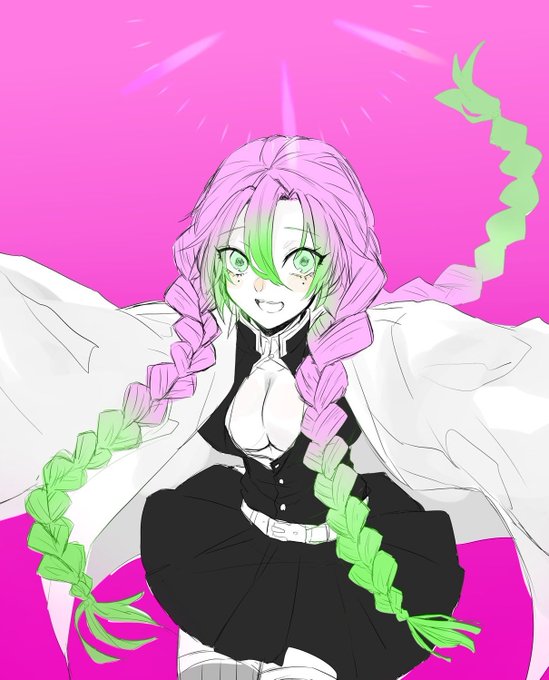 ハルさんがTwitterに投稿した甘露寺蜜璃(鬼滅の刃)のイラスト。