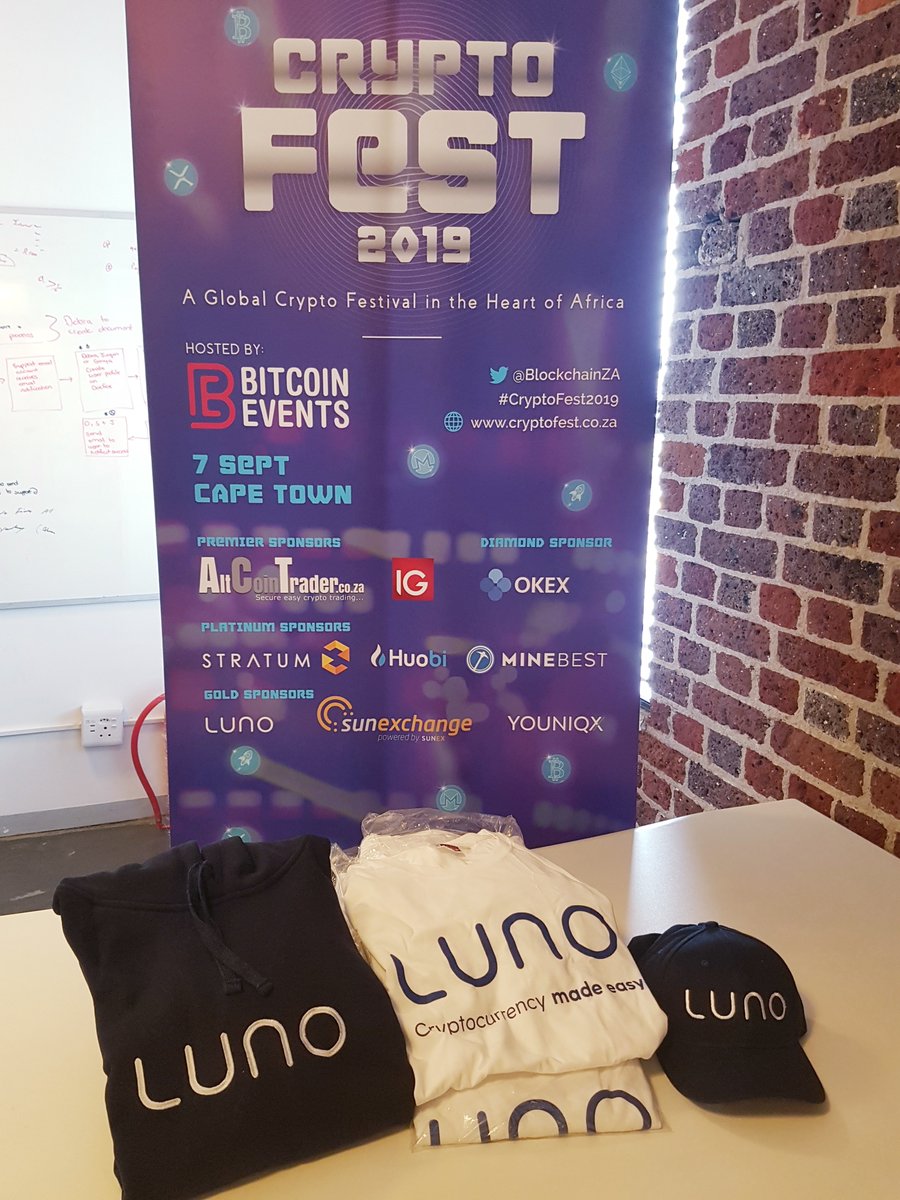 BlockchainAcad's tweet photo. @lunomoney, #CryptoFest2019's Gold Sponsor is giving away super cool #LunoMerch: hoodies, caps &amp; tees!
Answer this question &amp; get a chance to win some cool merch!
What do you think is the best way to get people into crypto? Include @Luno &amp; #UpgradeYourMoney in your tweets! https://t.co/JznoK5dD51