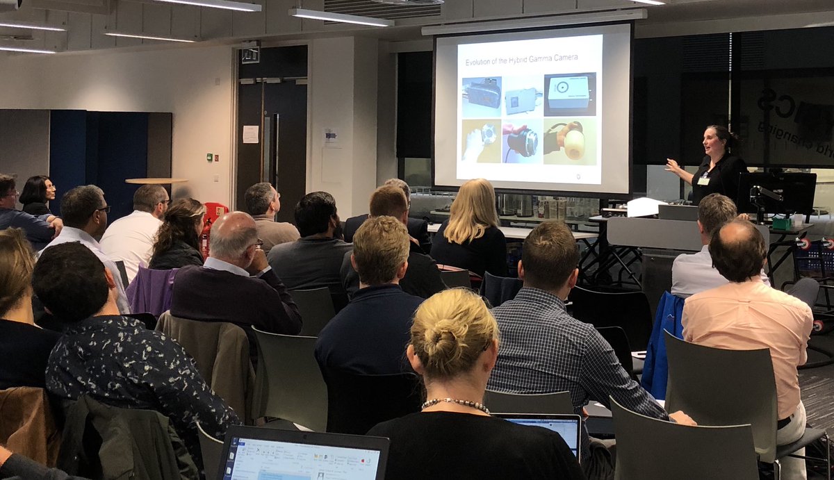 LauraHBPhysics's tweet photo. Dr Sarah Bugby of @uniofleicester talking about developing a hybrid gamma camera using technologies from @STFC_Matters funded research in X-ray astronomy @STFC_CDN #CDNLaunch #impact #cancer #innovation #nhs https://t.co/vG51vZKn0Q