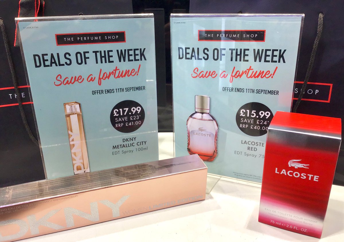 TPSEldonSquare's tweet image. Come in and grab one of our amazing deals of the week! DKNY Metallic City for women and Lacoste Red for men! Hurry offer ends soon! 🎊🎉

#deal #dkny #lacoste