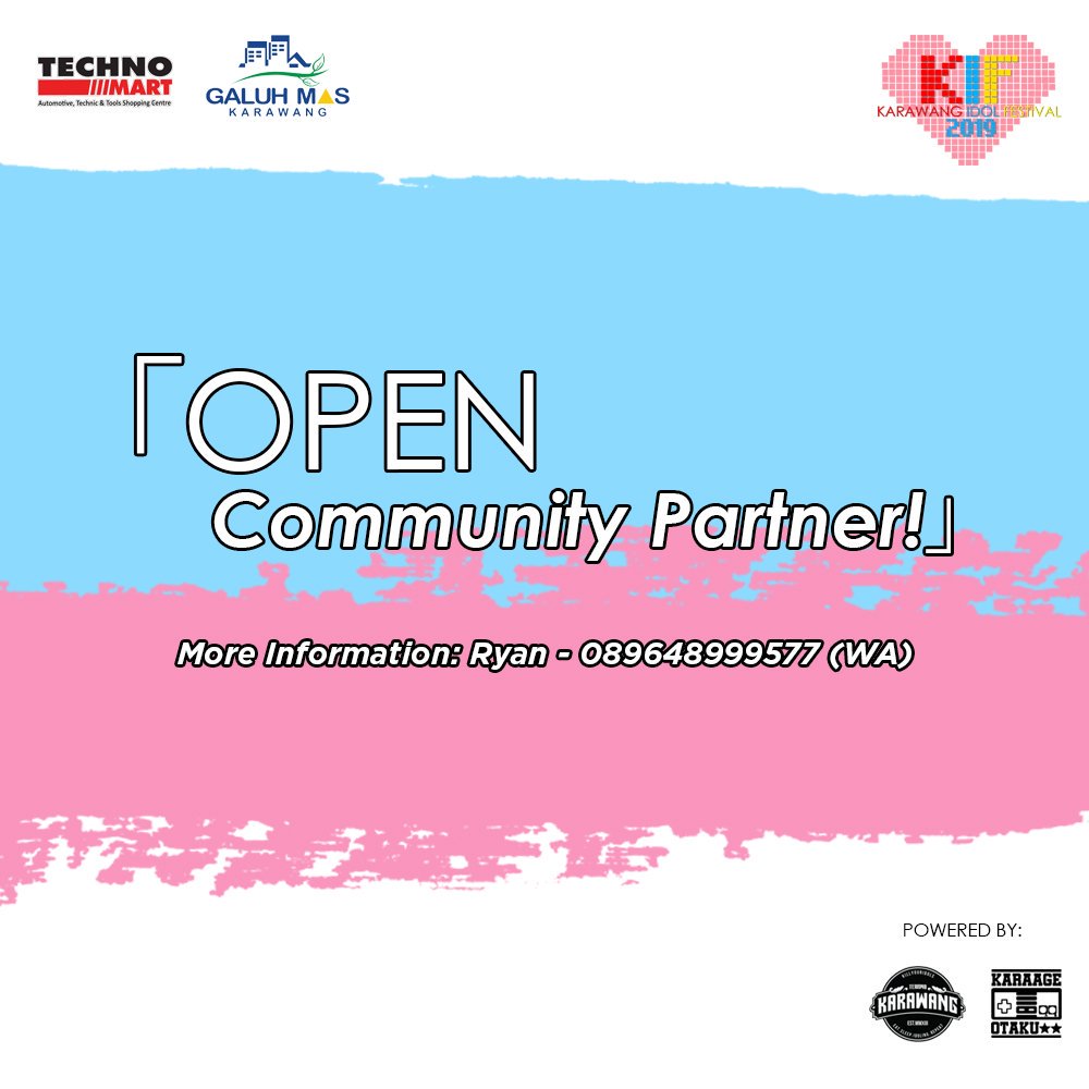 Open Community Partner for #karawangidolfest2019!

More information:
Ryan - 089648339577 (WA)

#karawang #karawangidolfest #kif #idol #aidoru