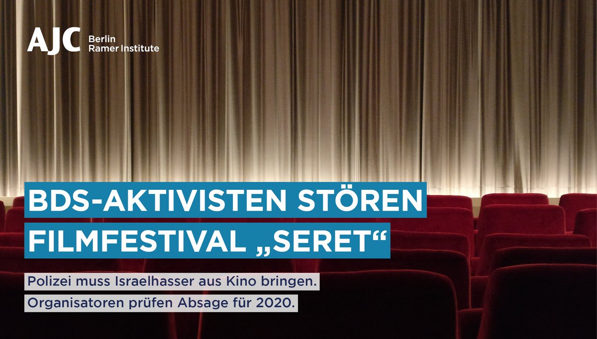 AJCBerlin's tweet photo. Es kann nicht sein, dass ein knappes Dutzend BDS-Aktivisten dafür sorgen, dass ein international etabliertes und beliebtes Filmfestival darüber nachdenken muss, nicht mehr Station in 🇩🇪 zu machen. Wir ALLE müssen gegen diese Antisemiten aufstehen, wenn sie Krawall machen. https://t.co/7F6NJOevg0