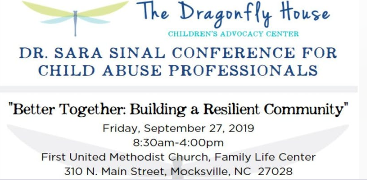 DavieConstNC's tweet photo. The Dragonfly House Children's Advocacy Center asks those with children in their lives to register for Better Together: Building a Resilient Community Conf on Fri. Sept. 27 from 8:30 - 4 pm at First Un. Meth Ch., Mocks.https://t.co/RlIAnyCVff #dragonflyhouse #childrensadvocacy https://t.co/qxouOs86vH