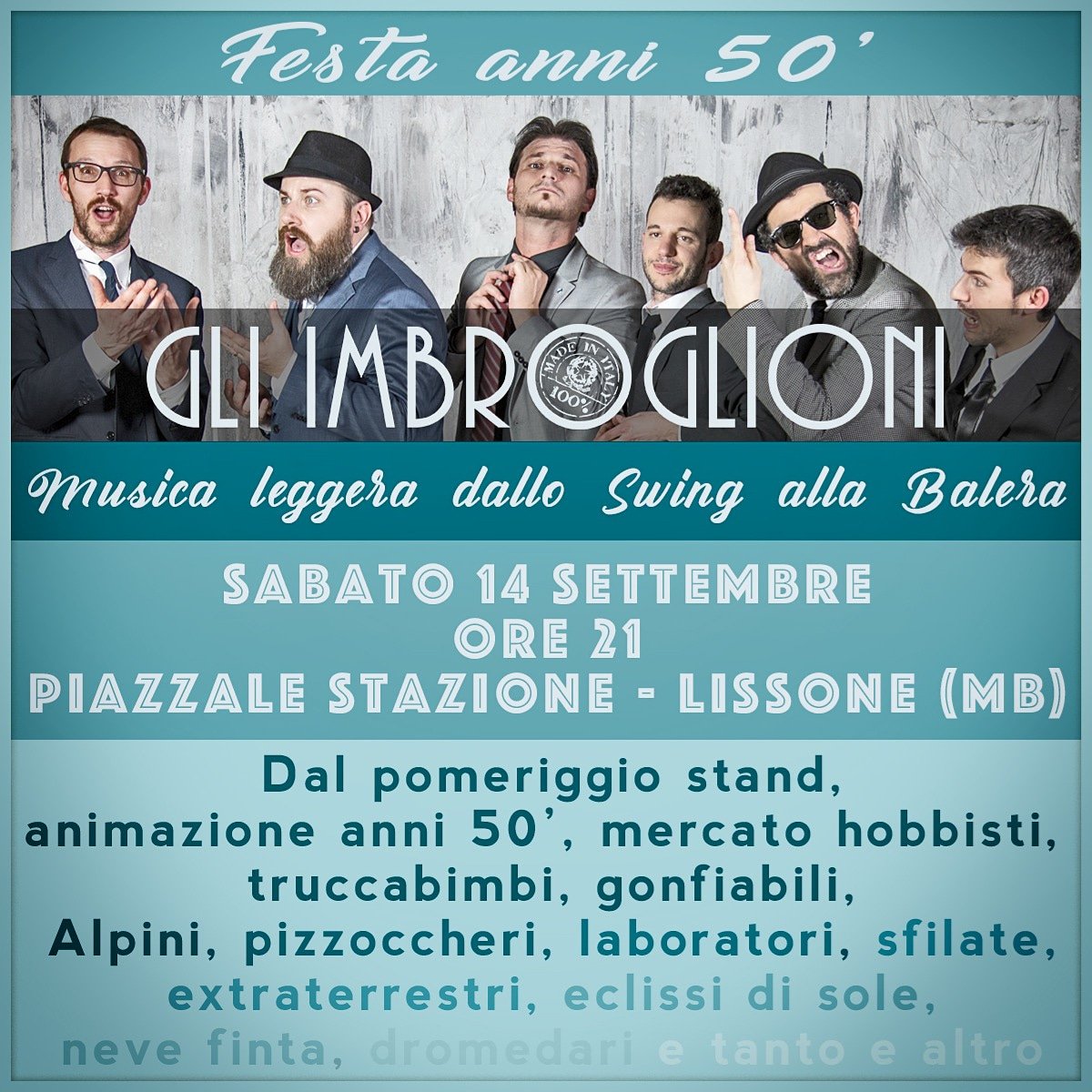 Sabato sera a #lissone festa #anni50 con #gliimbroglioni