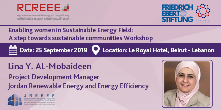 RCREEE's tweet photo. Register now and join @InfoJREEEF Project Development Manager Eng. Lina Y. AL-Mubaideen to learn more about #JREEEF #gender_Policy... More details: https://t.co/XoyoWfUkCV https://t.co/iTqxnzVkAp