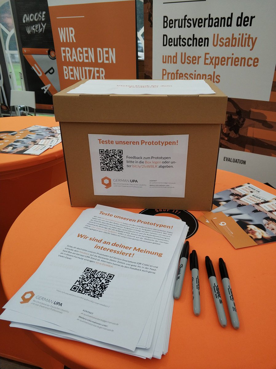 Wir vom AK QS haben einen #Prototypen gebaut in dem die UX Aufgaben beschrieben sind. Wir würden uns über jedes Feedback zum Inhalt und Interaction freuen. Am German UPA Stand

#muc2019