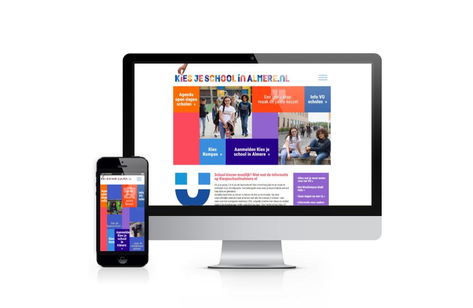 Met trots presenteren wij de nieuwe website van Kiesjeschoolinalmere.nl! Kies je school in Almere helpt ouders en kinderen de juiste school te kiezen voor het voortgezet onderwijs. De website heeft ook een KiesKompas waarmee je eenvoudig scholen kan vergelijken.