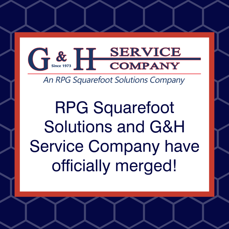 rpgsfs's tweet photo. We're pleased to announce that as of September 3, 2019 G&amp;H Service Company is now RPG Squarefoot Solutions! https://t.co/YXnBR6YNgQ