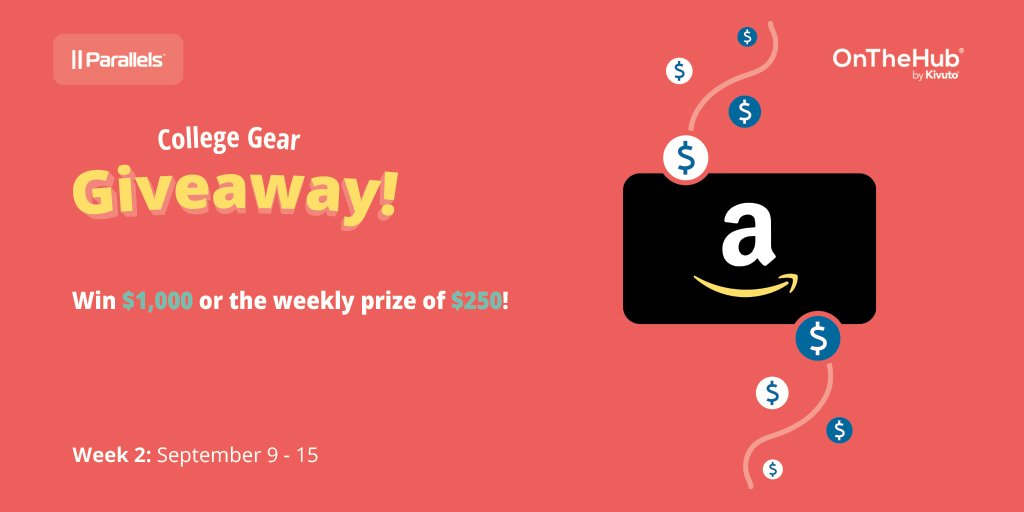 OnTheHub's tweet photo. It's @ParallelsMac week in the @OnTheHub Gear Giveaway. Make sure to enter for your chance to win a $250 USD Amazon gift card. Every entry counts towards the #grandprize draw of $1,000 USD!
👉 https://t.co/kbsph9ipRb

Don't forget to follow us for all the best student deals 💰 https://t.co/LKQVNFNh2Z