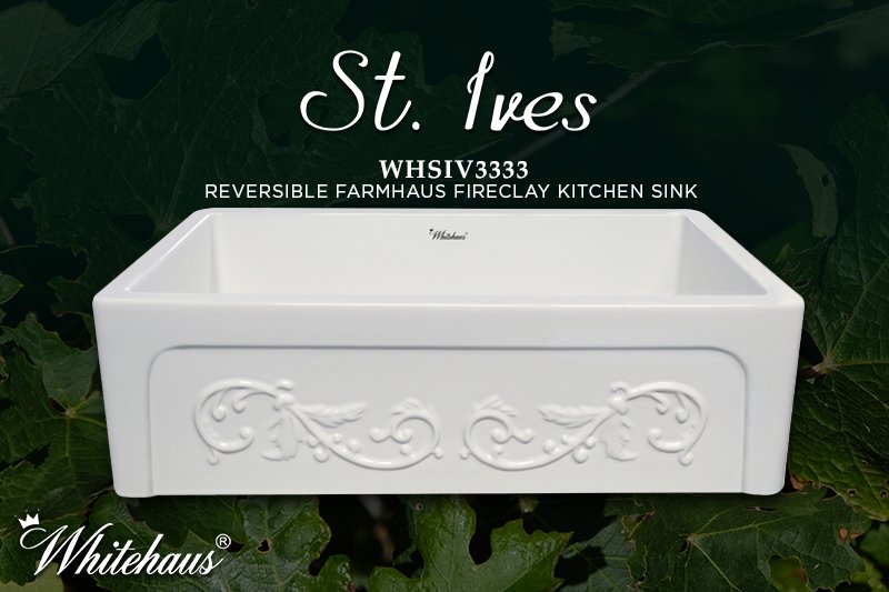 St. Ives WHSIV3333 reversible fireclay kitchen sink features an intricate vine design on one side, and elegant beveled trim on the other.
Available in White, Biscuit, Black and Sapphire Blue.

whitehauscollection.com/product/whsiv3…