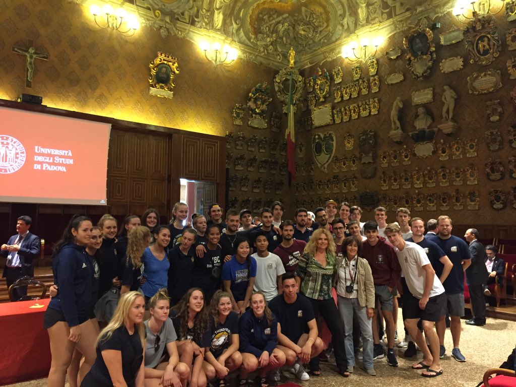 UBCWBBall's tweet photo. #ItalyFunFact Galileo was a professor at the University of Padova for 18 years. Here is the podium he lectured from #TBirdsInItaly 🇮🇹🏀📚 https://t.co/Xj4YN4LjPf