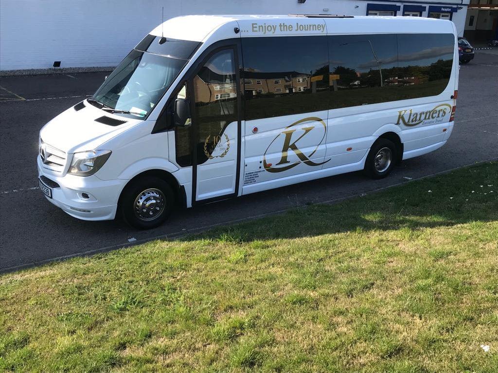 KlarnersC's tweet photo. We are very excited to introduce our new 16 seat minibus, which we took delivery of this week. Look out for us on the road in the next couple of days !! https://t.co/6RLUDxxS86