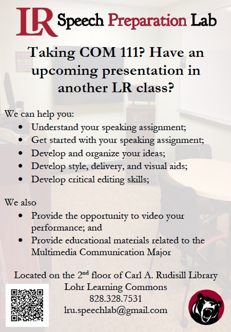 LRUSpeechLab's tweet image. ‼️We are open ‼️Come visit us in the Speech Lab for help on upcoming presentations for Com 111 or another class! #lenoirrhyne #lrucore