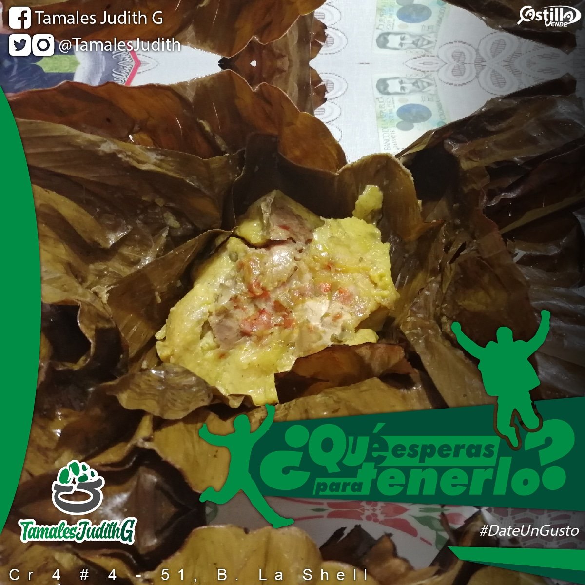 TamalesJudith's tweet photo. ¿Ya los probaste? Si no lo has hecho pídelo todos los Sábados. Son deliciosos. #DateUnGusto #CastillaVende #AmorYAmistad https://t.co/IlBRUeA0EY